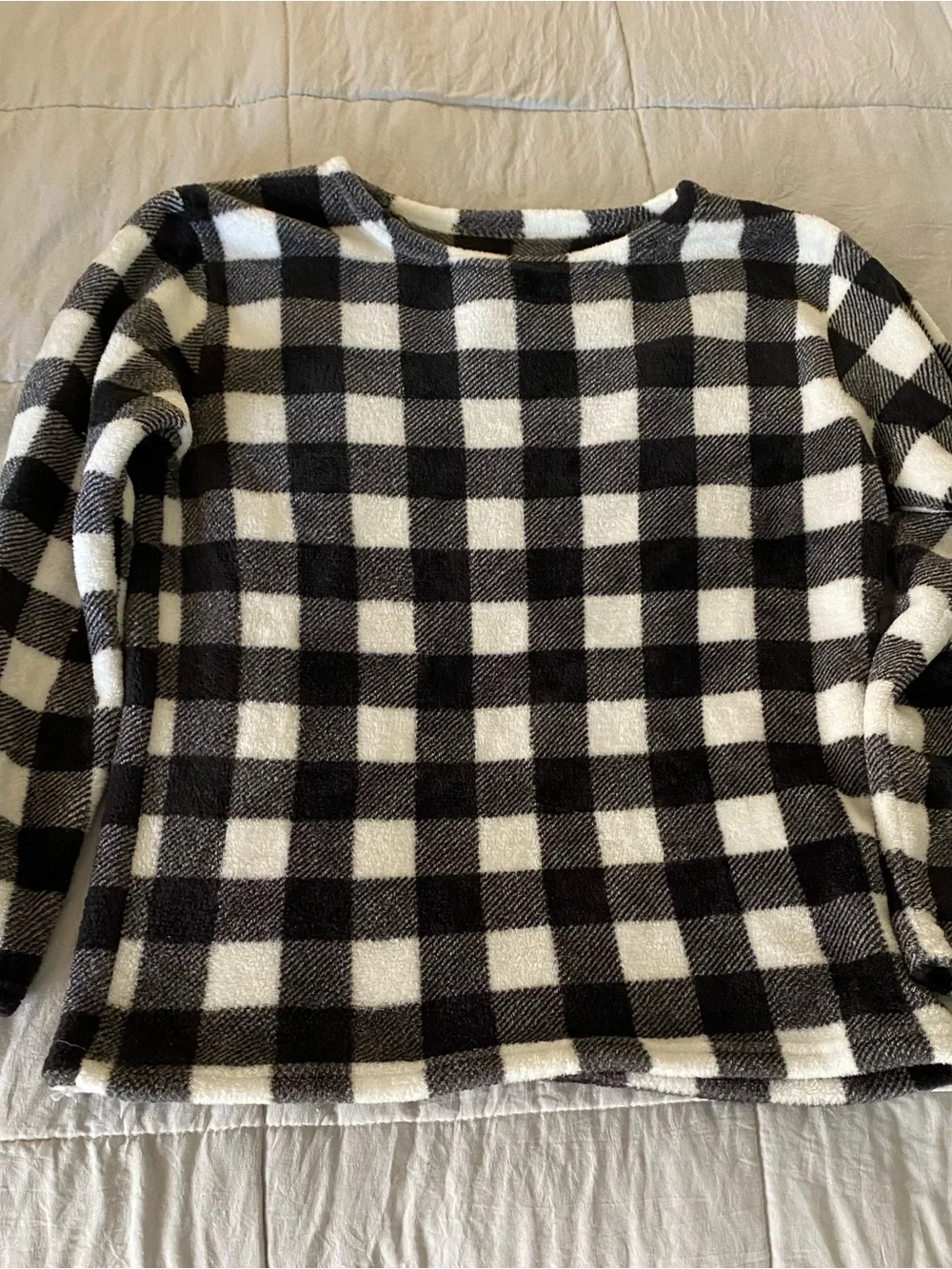 Cozy Black & White Buffalo Plaid Kids Pajama Set